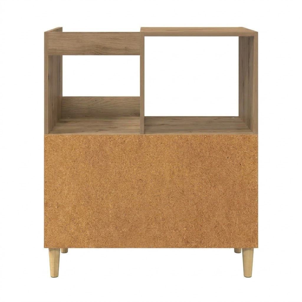 Meuble à vinyles 4 casiers - 82 cm, deux niveaux de rangement