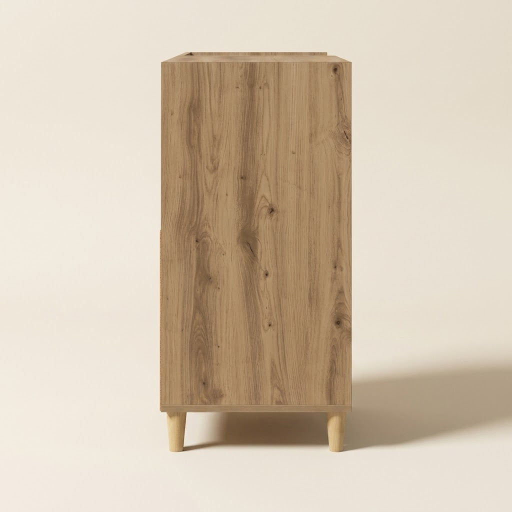 Meuble à vinyles 4 casiers - 82 cm, deux niveaux de rangement