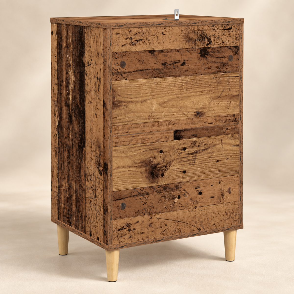 Meuble à vinyles 4 casiers - 47 cm, plateau pour platine