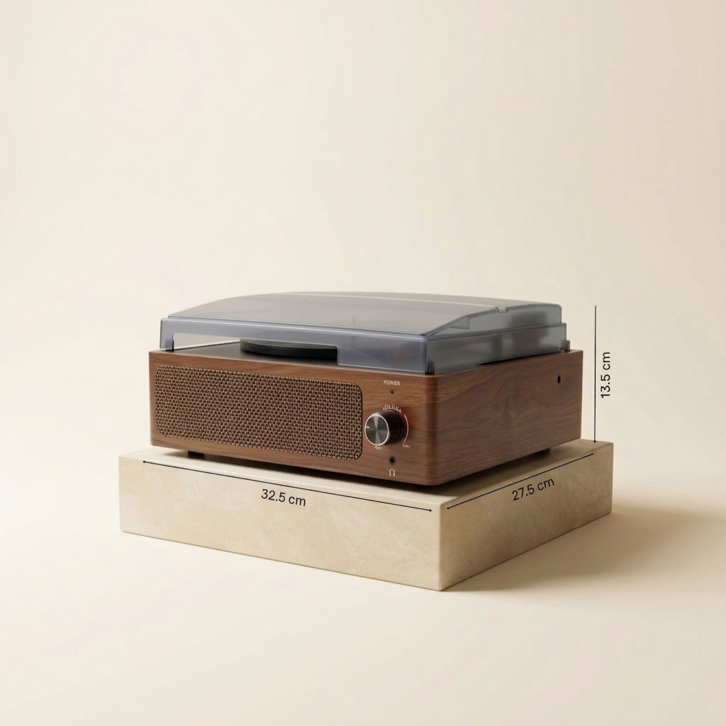Platine vinyle bois 3 vitesses - Bluetooth et sortie RCA